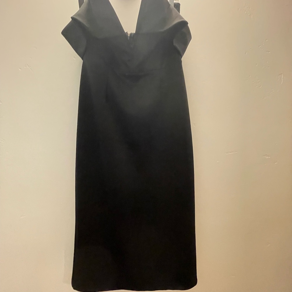 LBD ~ Off the shoulder sexy Black 
Cute V in front bustline that makes the dress